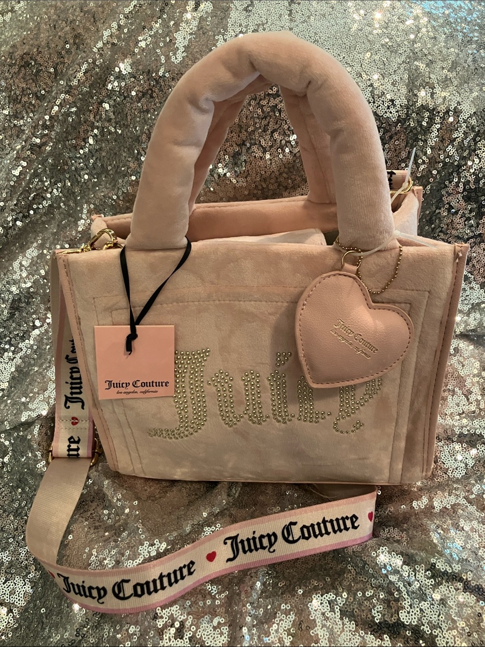 NWT Juicy Couture Pink Velvet Extra Spender Mini Tote